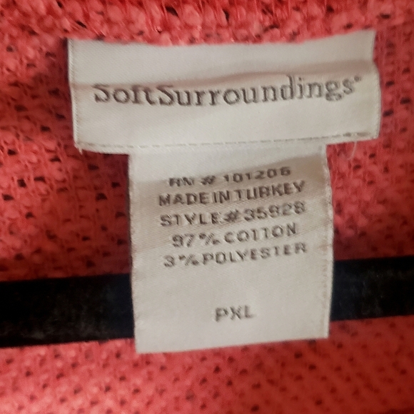 Soft Surroundings Top Womens PXL Coral Pink Oversized Boxy Lagenlook Tunic - Picture 11 of 11